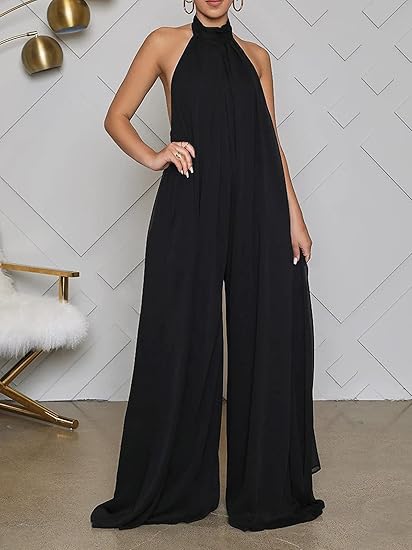 Sophia Wide Leg Romper Jumpsuit