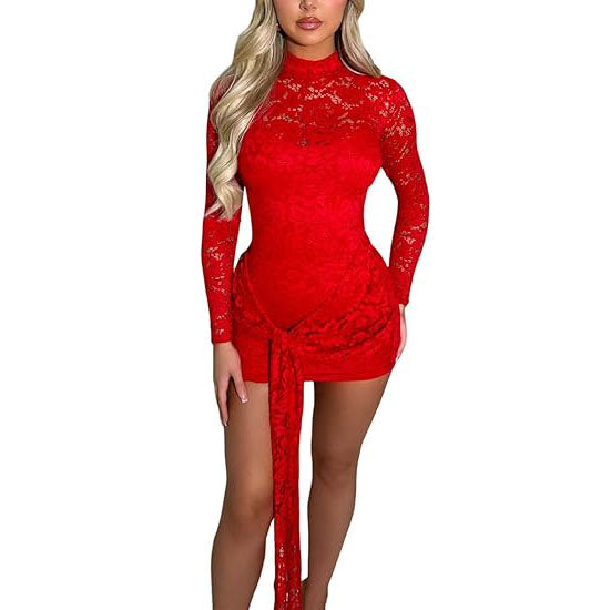 Chloe Lace Wrap Mini Dress
