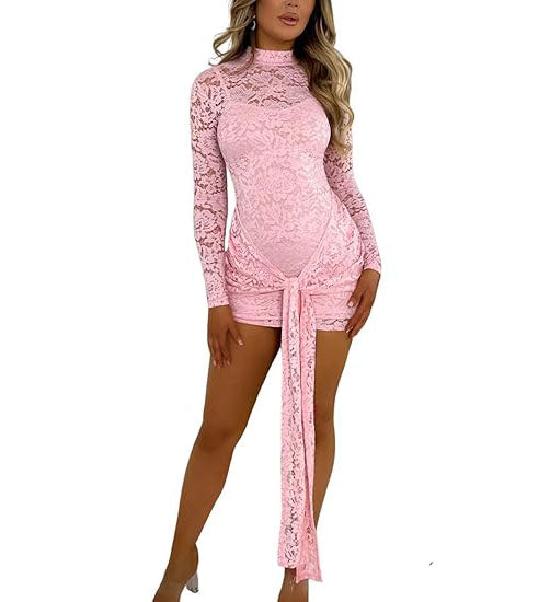 Chloe Lace Wrap Mini Dress