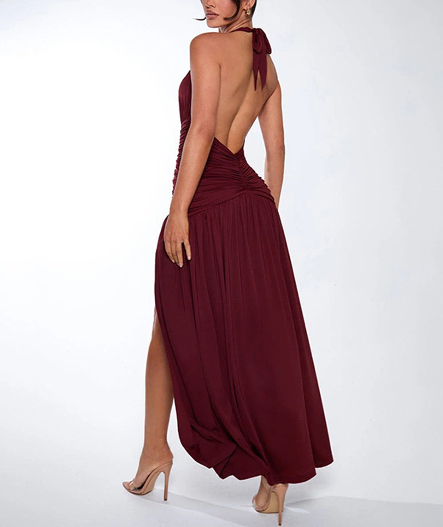 Ekaliy Sexy schulterfreies Midikleid für Damen