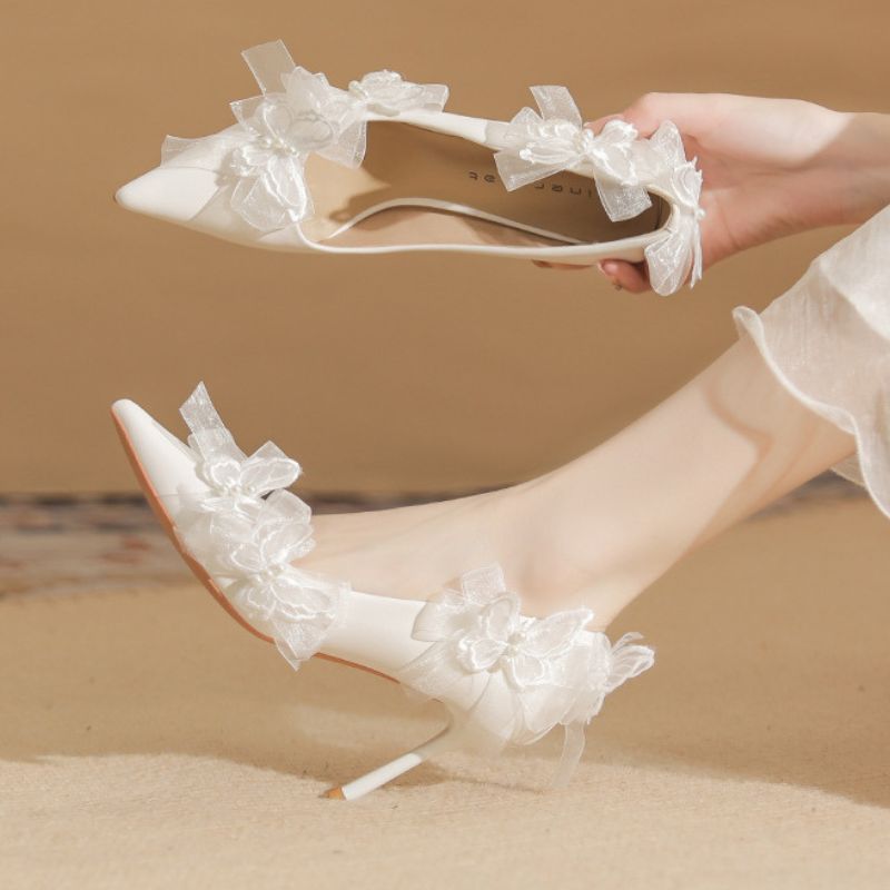 Lantana White Butterfly Lace Wedding Shoes
