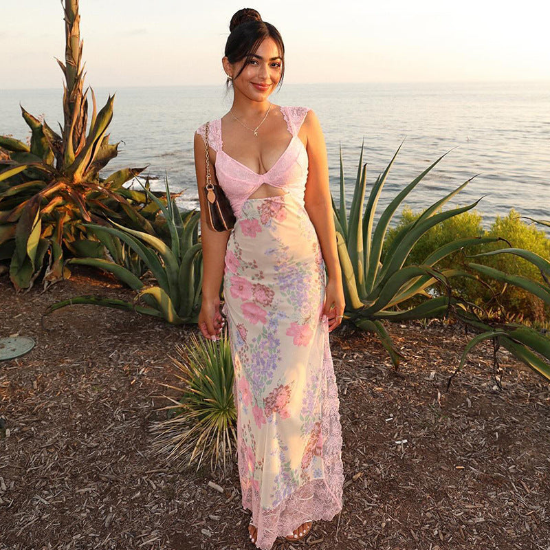 Sofia Lace Floral Maxi Dress