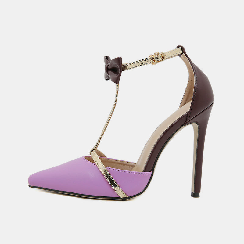 Escarpins à talons aiguilles avec nœud Pansy