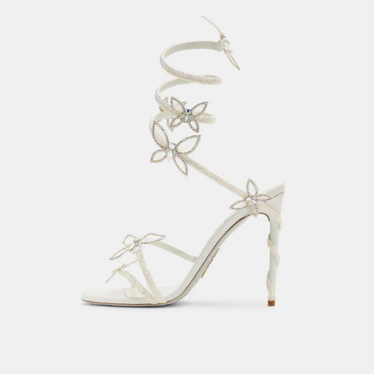 Dahlia Butterfly Rhinestone Sandals