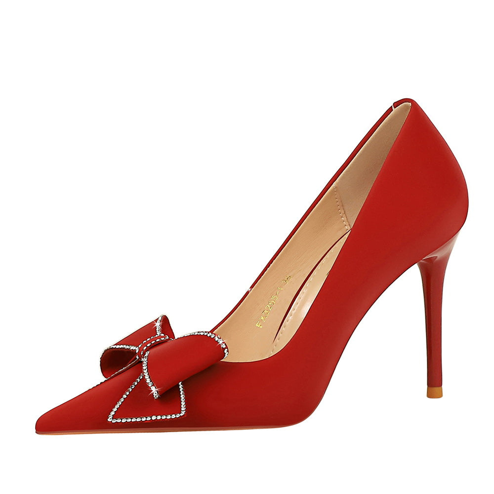 Kalmia Rhinestone Bow Stiletto Pumps