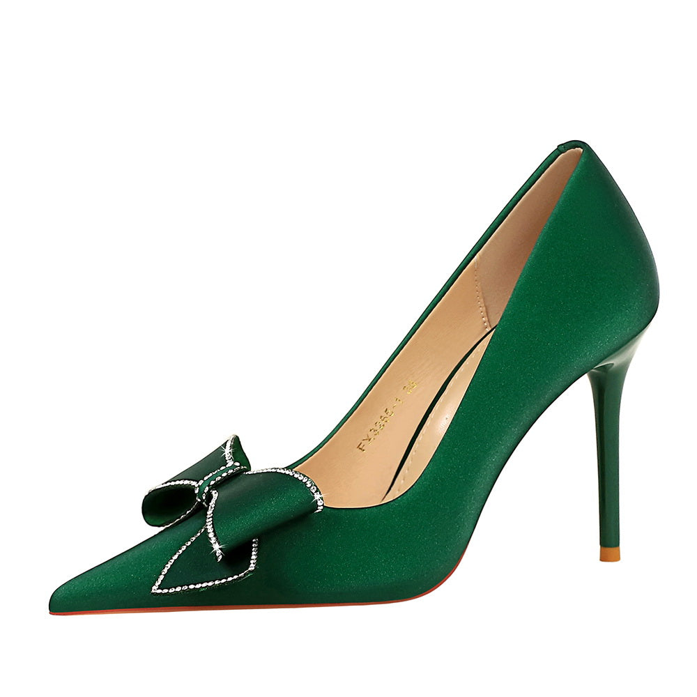 Kalmia Rhinestone Bow Stiletto Pumps