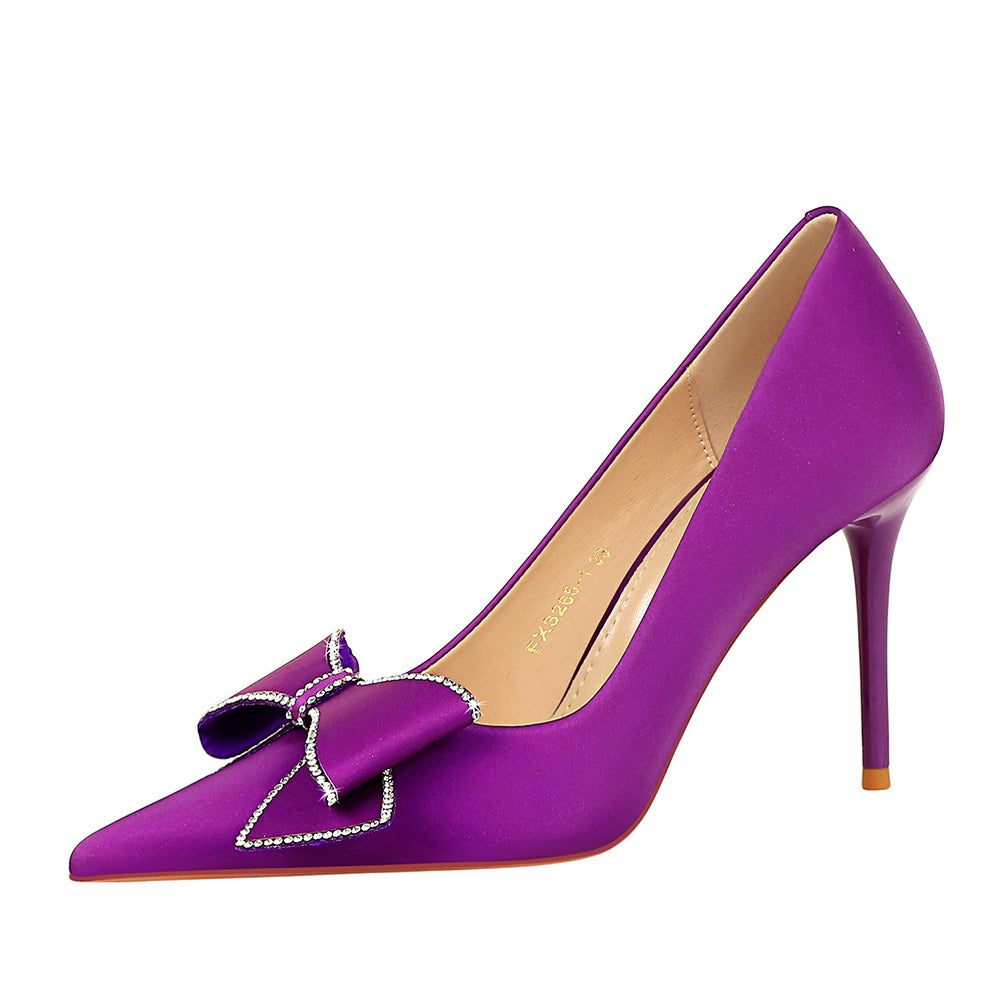 Kalmia Rhinestone Bow Stiletto Pumps