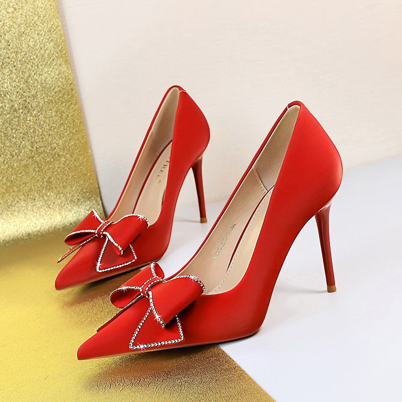 Kalmia Rhinestone Bow Stiletto Pumps