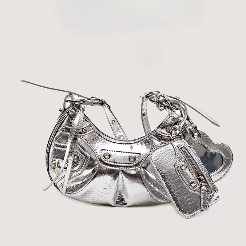 Sac hobo demi-lune en crocodile Freya