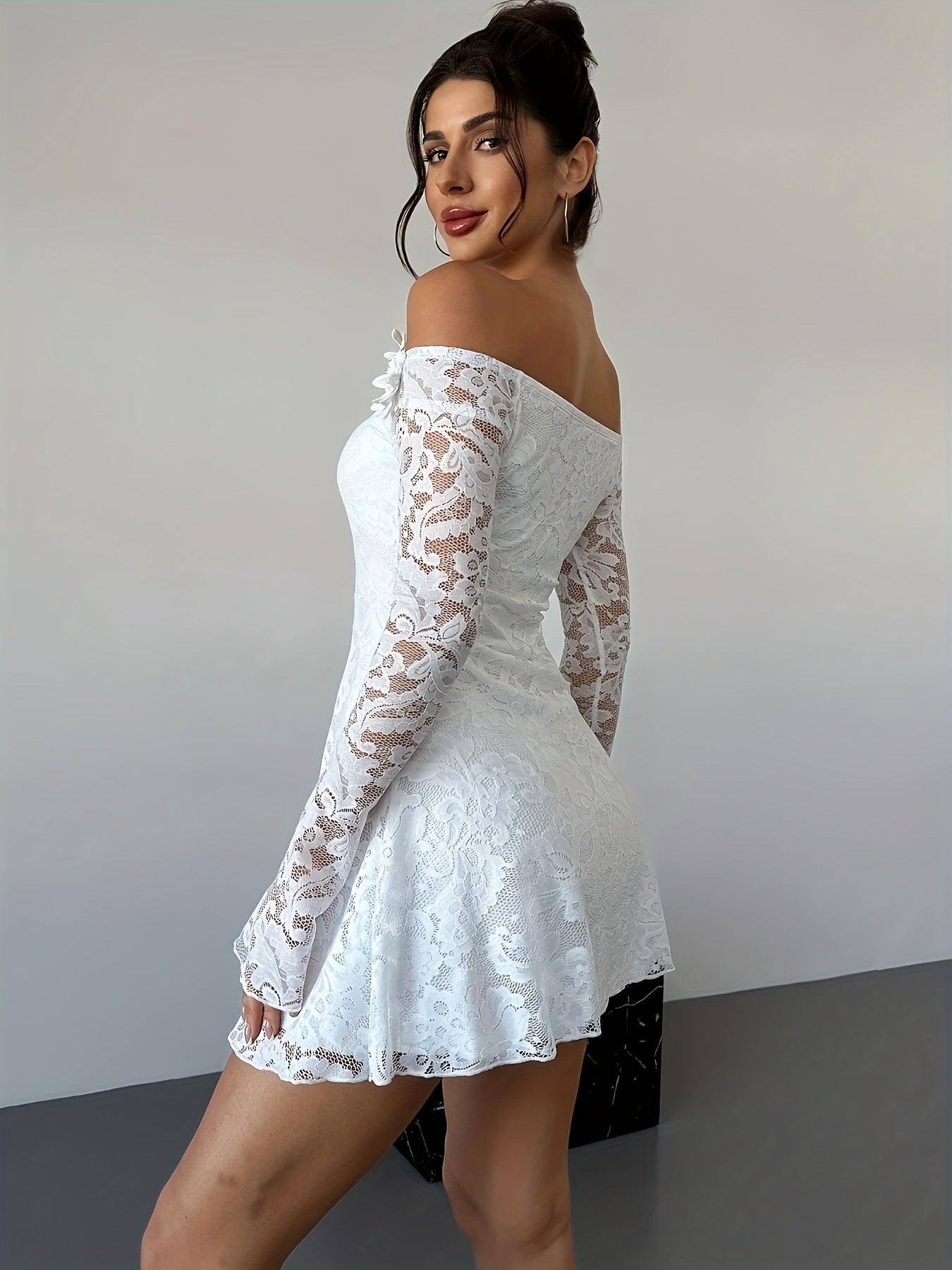 Sabine White Lace Bodycon Dress