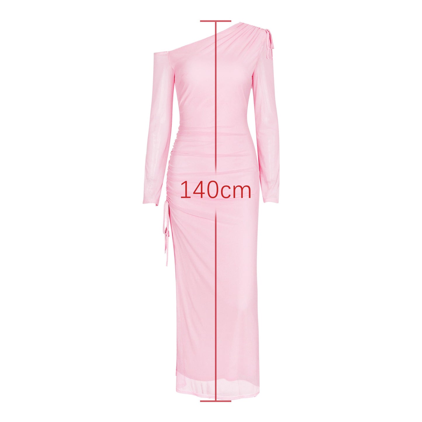 Ottilie Pink One-shoulder Maxi Dress