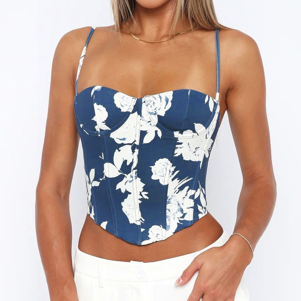 Luna Floral Corset Crop Top