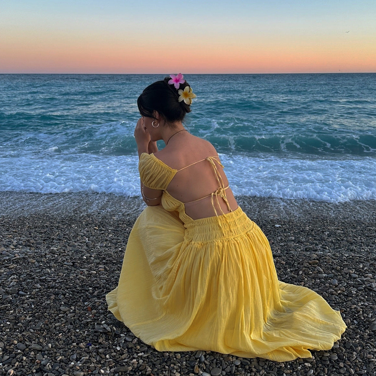 Mila Puff Sleeve Beach Dress