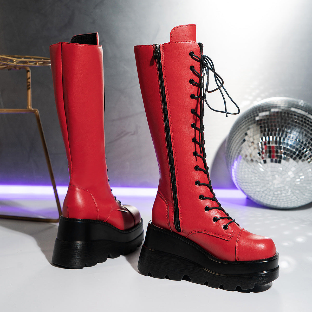 Bottes hautes à plateforme Linaria
