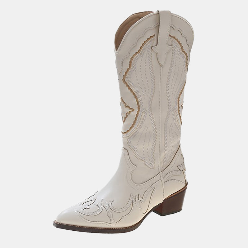Begonia Embroidered Western Cowboy Boots