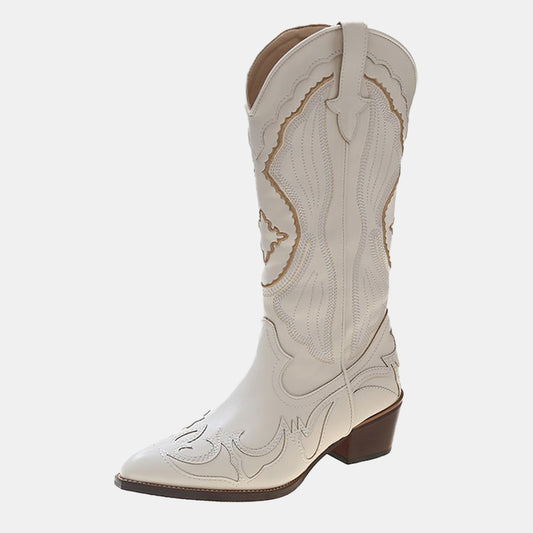Bottes de cowboy western brodées Begonia
