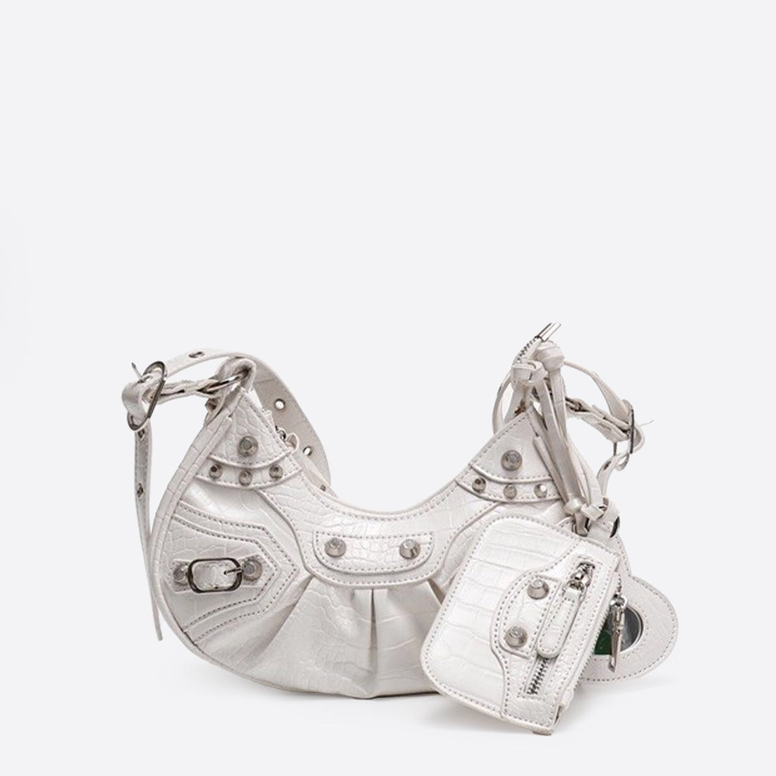 Sac hobo demi-lune en crocodile Freya