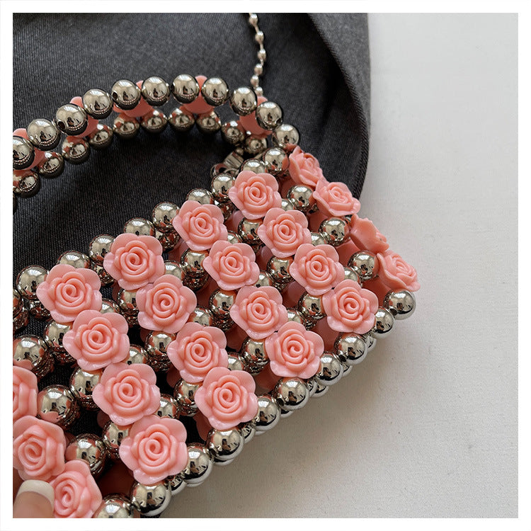 Evelyn Acryl-Handtasche mit Rosenperlen