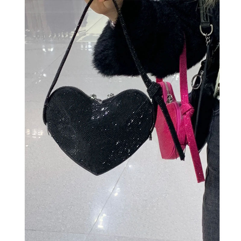Mini sac à main Ava en strass en forme de cœur