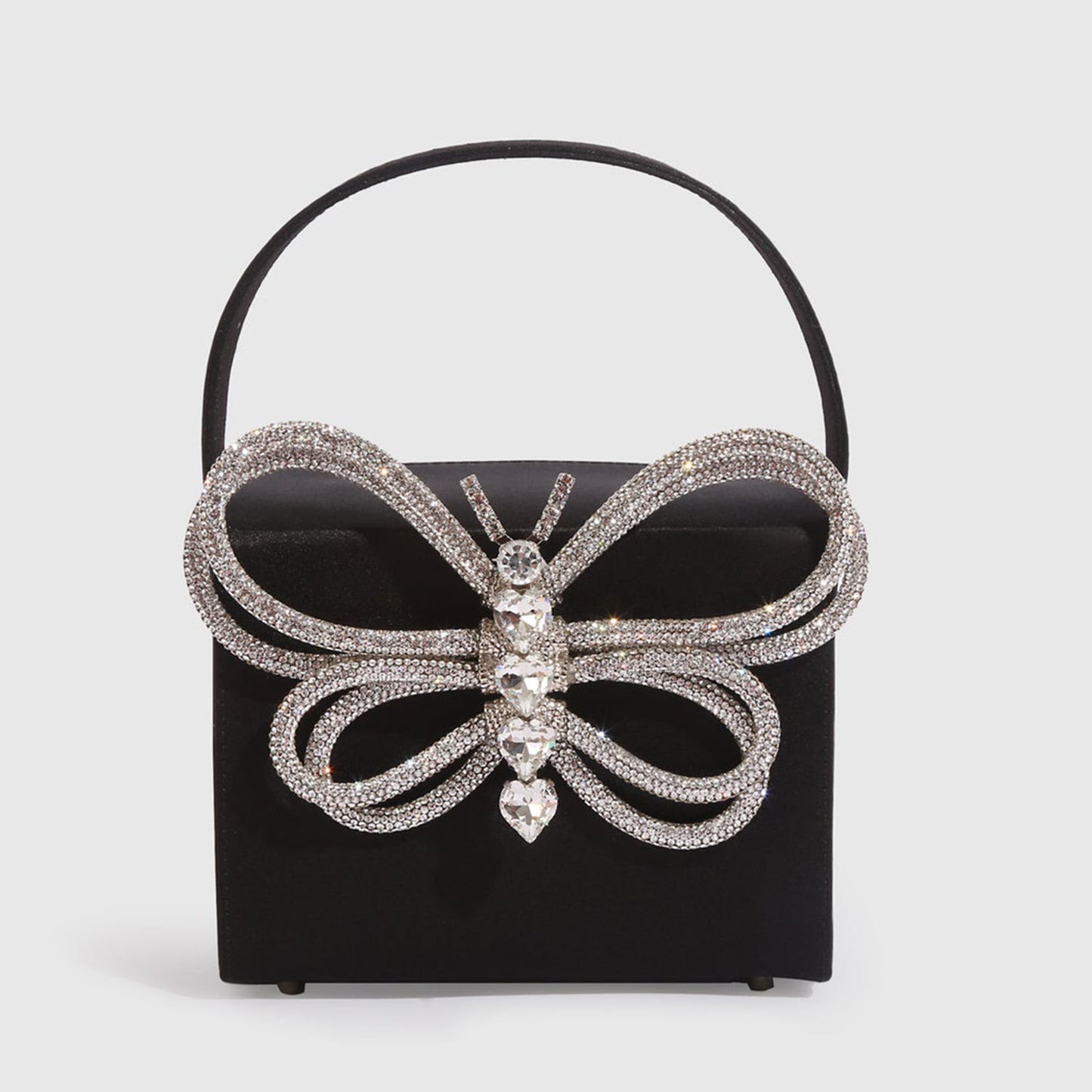 Charlotte Butterfly Mini-Boxtasche mit Strasssteinen