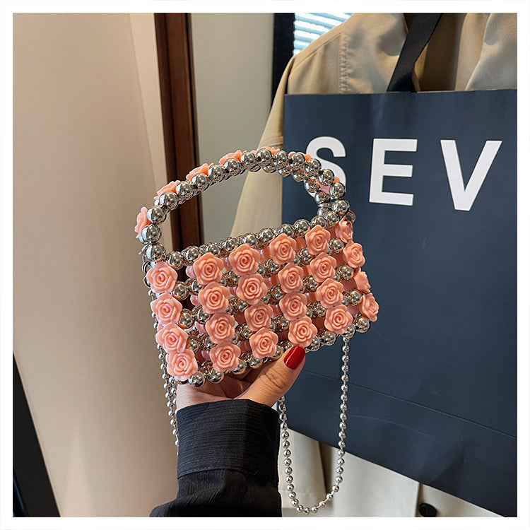 Evelyn Acryl-Handtasche mit Rosenperlen