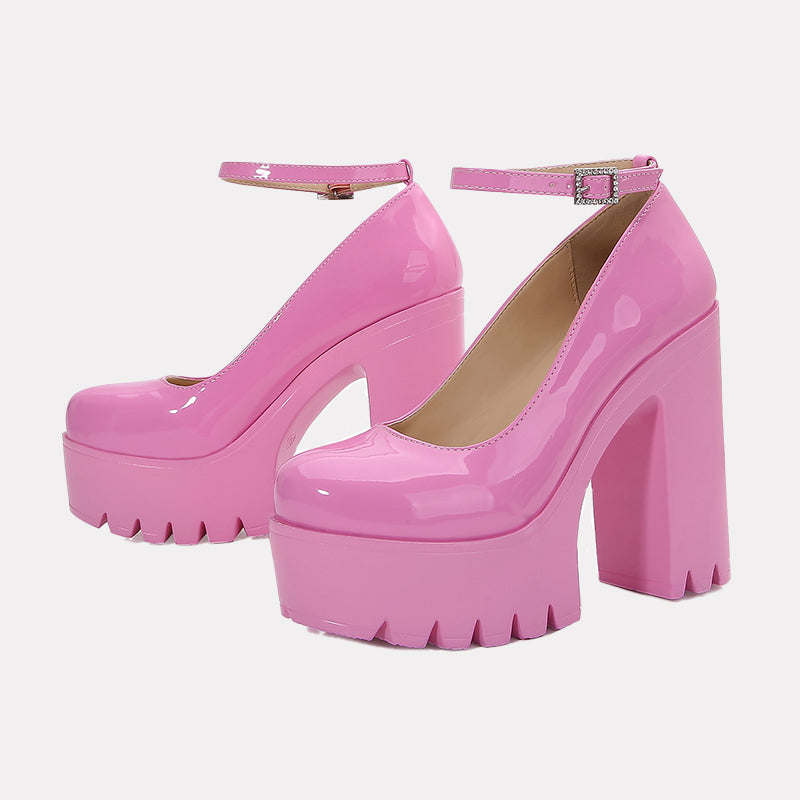 Plateformes rose chou frisé