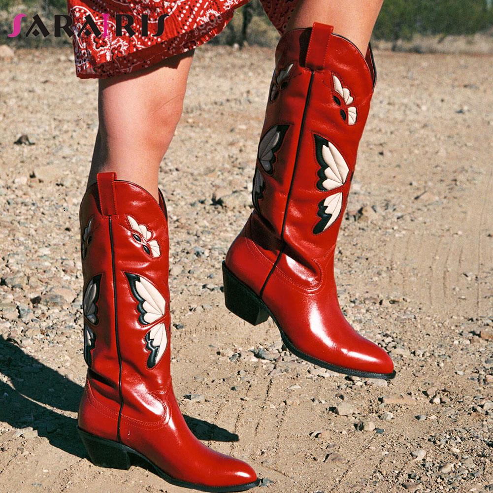 Begonia Butterfly-print Cowboy Boots
