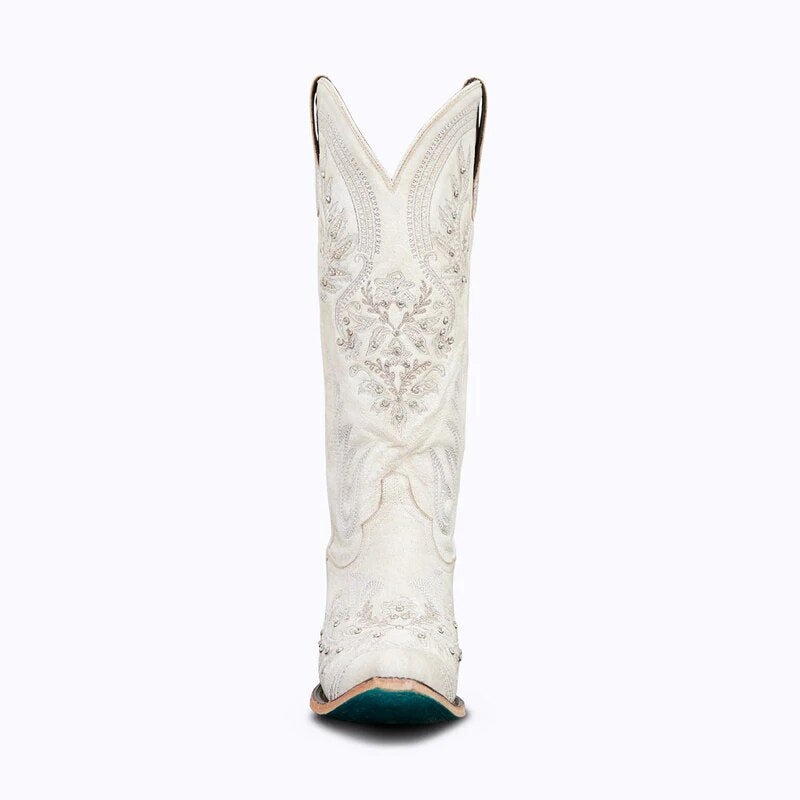 Gardenia Embroidery Vintage Cowboy Boots