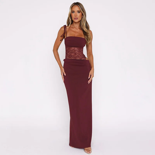 Bianca Sexy Lace Cutout Maxi Dress