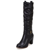 Verbena Pleated Knee High Boots