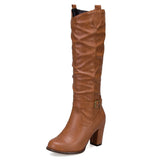 Verbena Pleated Knee High Boots