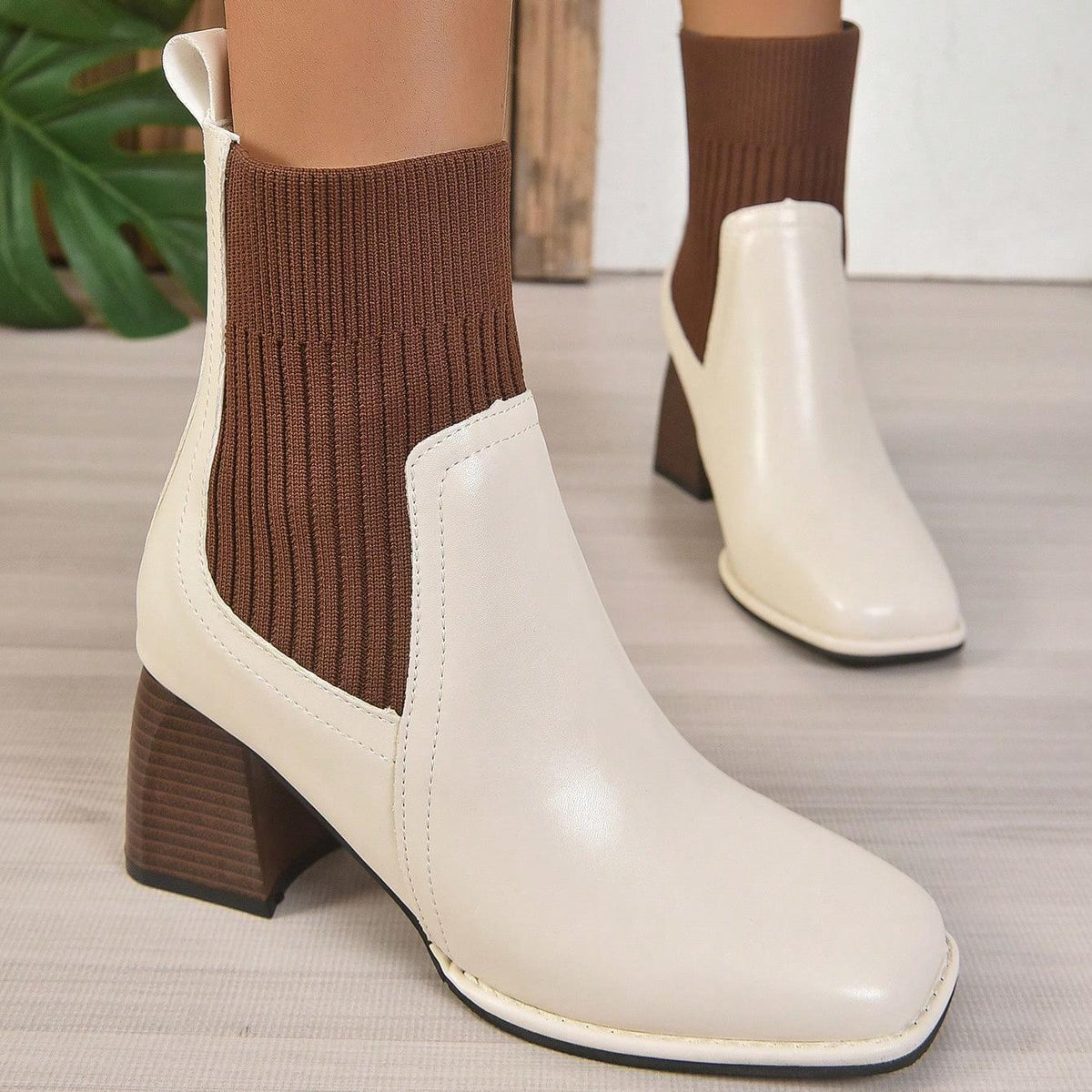 Scaevola Knit Patchwork Ankle Boots