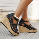 Fressia Hollow Out Wedge Sandals