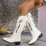 Verbena Butterfly Embroidery Mid-Calf Boots