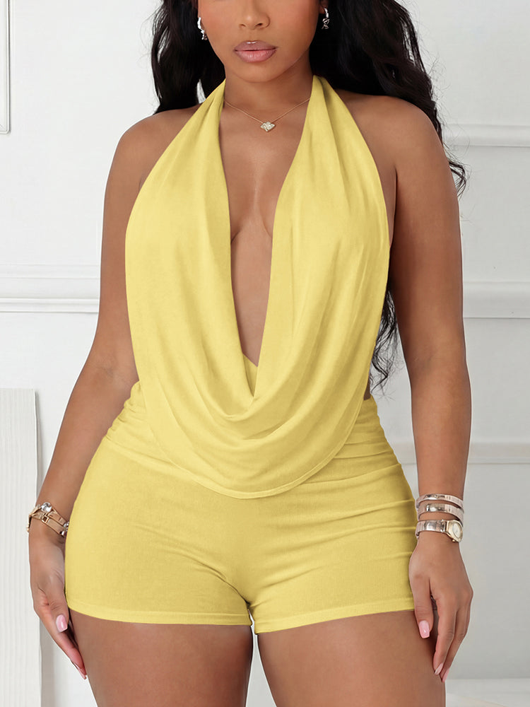 Glow Cowl Neck Halter Top & Shorts Set