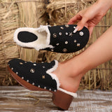 Nepeta Rivet Plush Heel Slippers