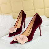 Nepeta Flower Suede Stiletto Pumps