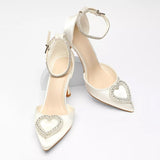 Solidago Rhinestone Heart Stiletto Pumps