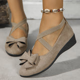 Erica Bowknot Cross Strap Ballet Pumps