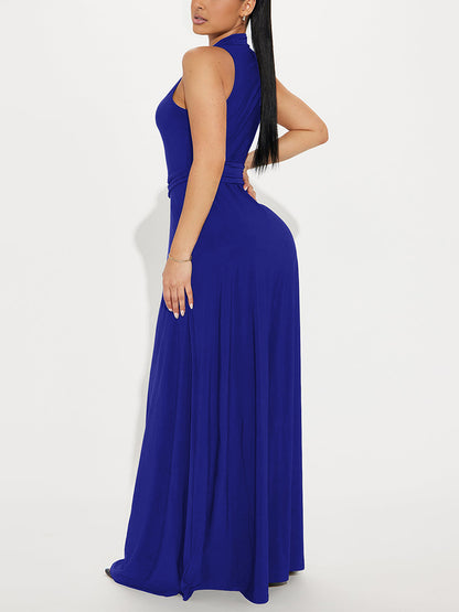 Sleeveless Belted Maxi Dress