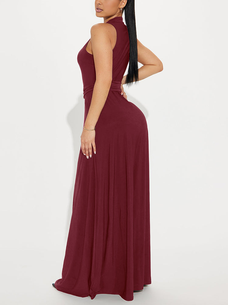 Sleeveless Belted Maxi Dress