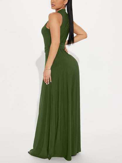 Sleeveless Belted Maxi Dress