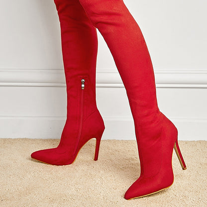 Wandflower Side Zip Over Knee Boots