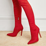 Wandflower Side Zip Over Knee Boots