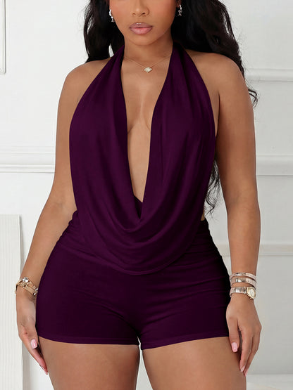 Glow Cowl Neck Halter Top & Shorts Set
