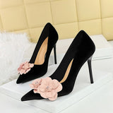 Nepeta Flower Suede Stiletto Pumps