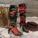 Diascia Camouflage Knee High Boots