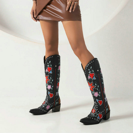 Matthiola Studded Western Cowboy Boots