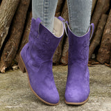 Nepeta Embroidery Mid-Calf Boots