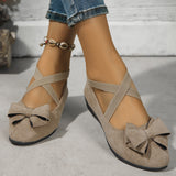 Erica Bowknot Cross Strap Ballet Pumps